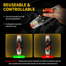 Bolipoeq 50A DC circuit breaker panel-mount image showing simple firewall installation.