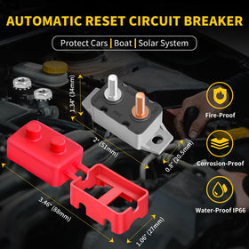 Bolipoeq 50A breaker terminal bolts close-up highlights durable copper studs and secure connections.
