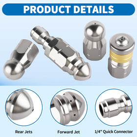 Boltigen button nose nozzle for precise debris flushing.