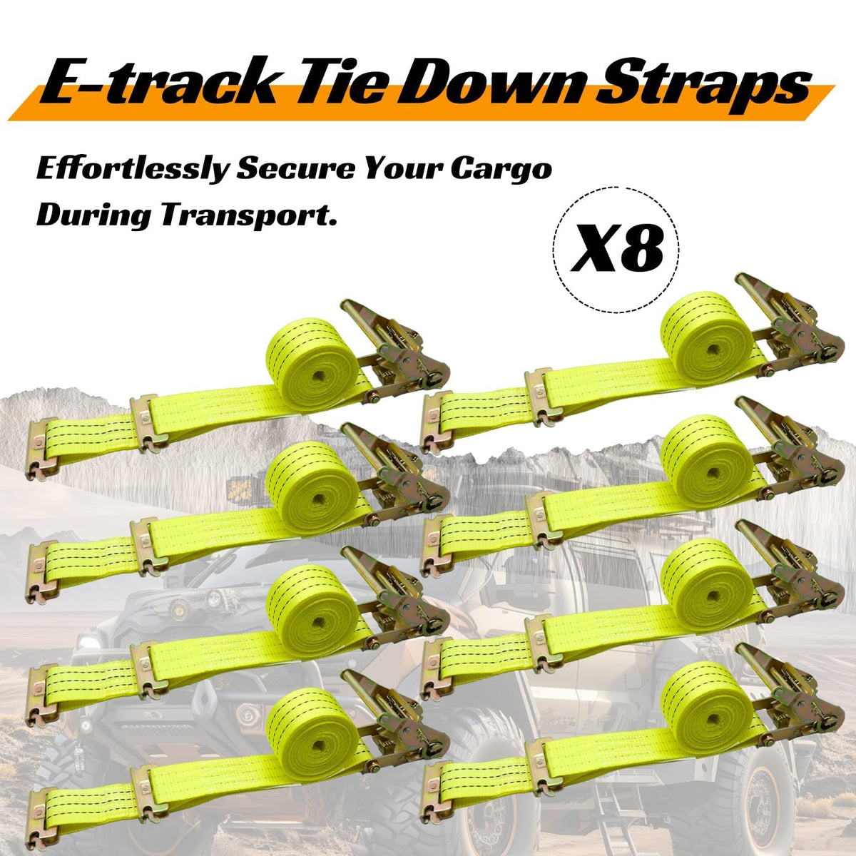 Packaging view of Bolvixor eight-pack ratchet straps