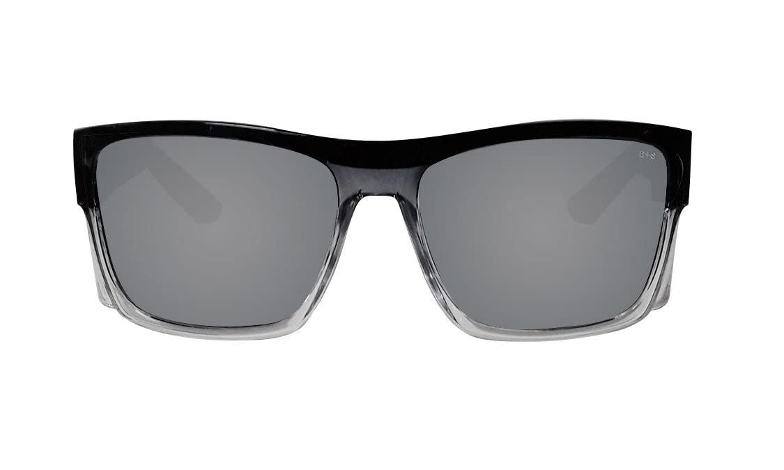 BOMBER safety glasses with silver mirror lens reduce glare for improved focus