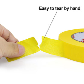 BOMEI PACK durable masking tape trims edges on wood, glass, and metal.
