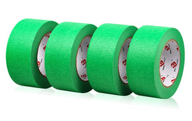 BOMEI PACK green painter's tape closeup highlights crepe backing for clean edges.