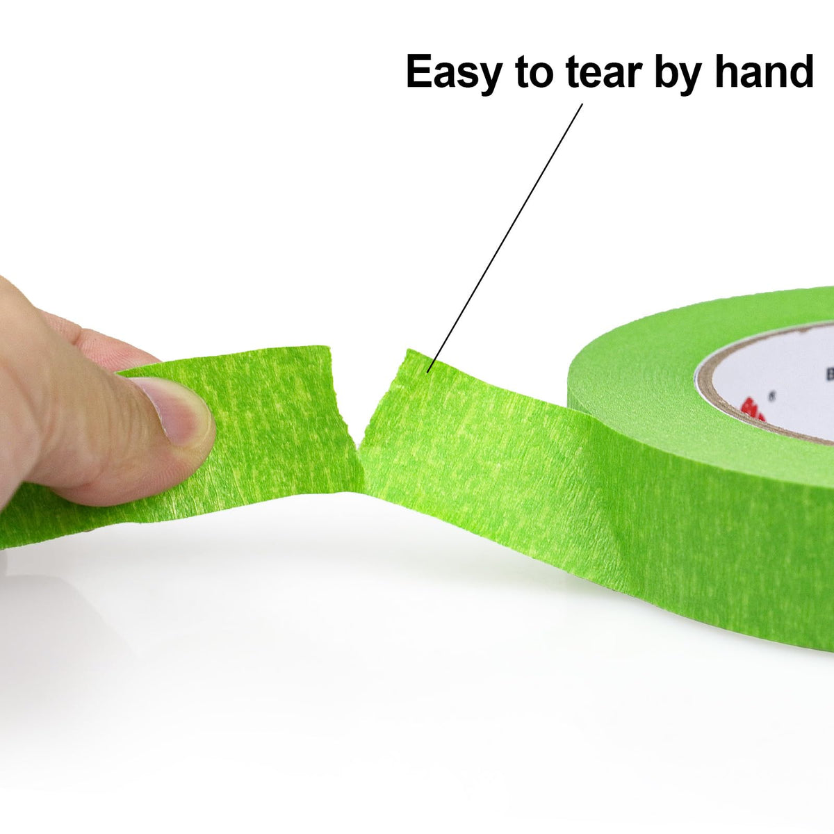 BOMEI PACK green tape sticks well and removes without residue.