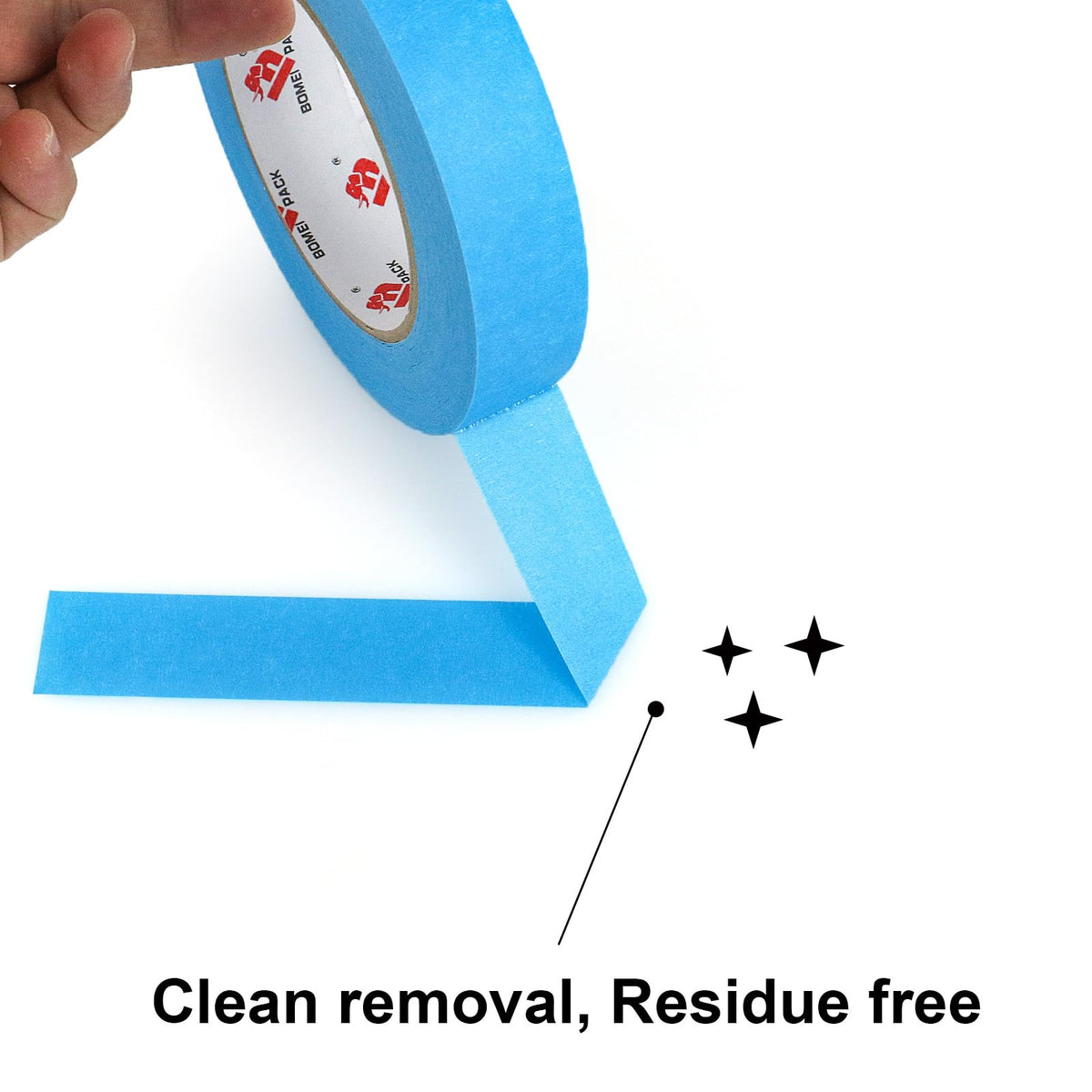 BOMEI PACK multi-surface painter's tape works on wood, walls, glass, metal.