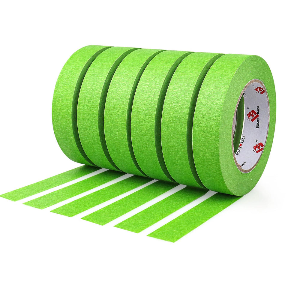BOMEI PACK green painter's tape close-up showing clean edge capability.