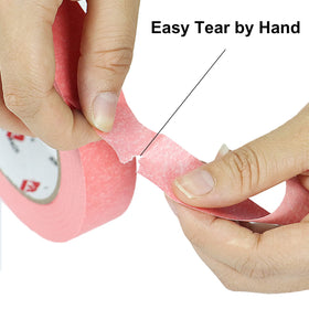BOMEI PACK pink painter's tape masking glass surfaces for clean protection.