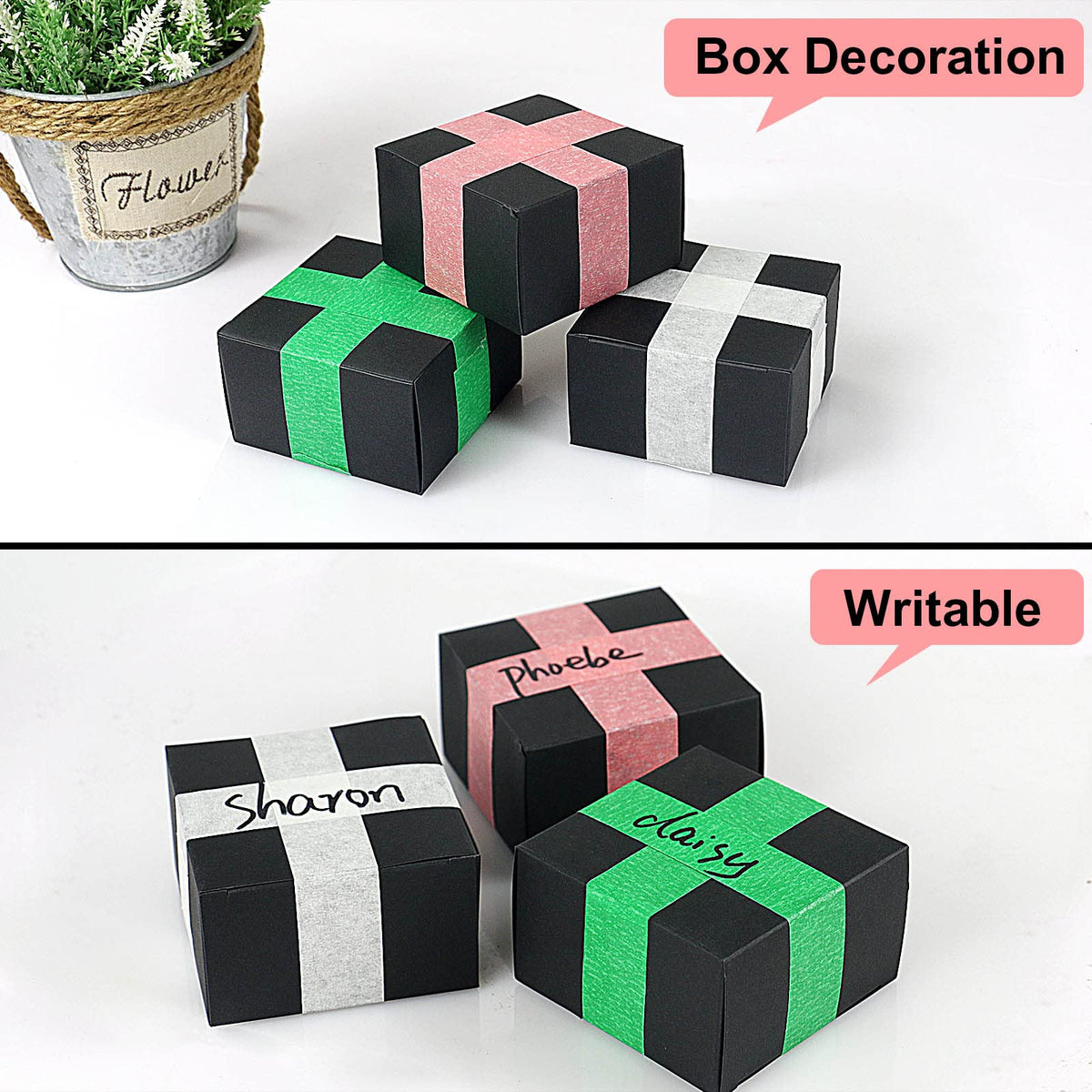 BOMEI PACK pink tape used on wall trim for crisp lines and neat borders.