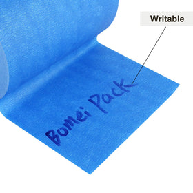 BOMEI PACK wide blue tape edges stay intact during layout.