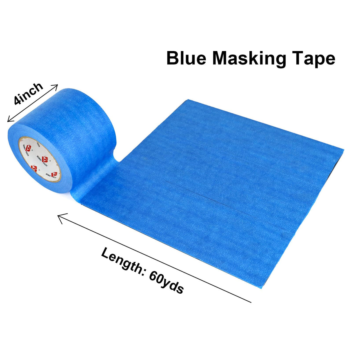 BOMEI PACK 4in-wide tape leaves no residue after removal on common surfaces