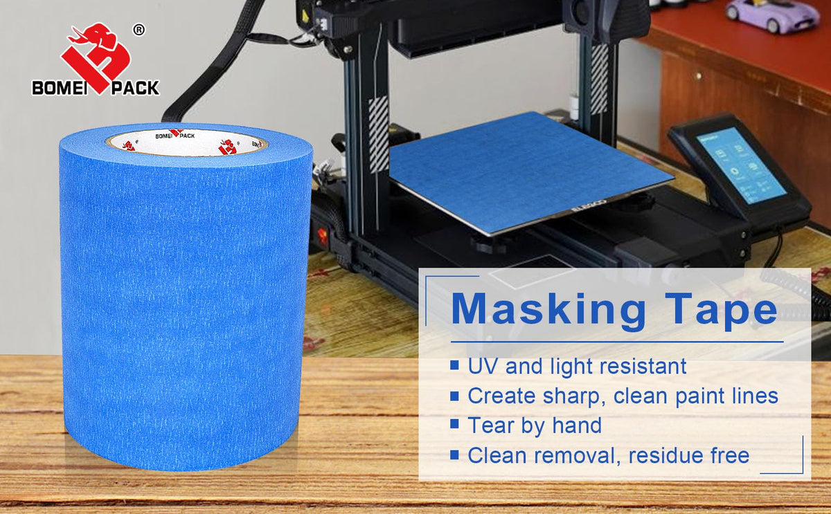 BOMEI PACK wide masking tape suitable for laser cutting prep.