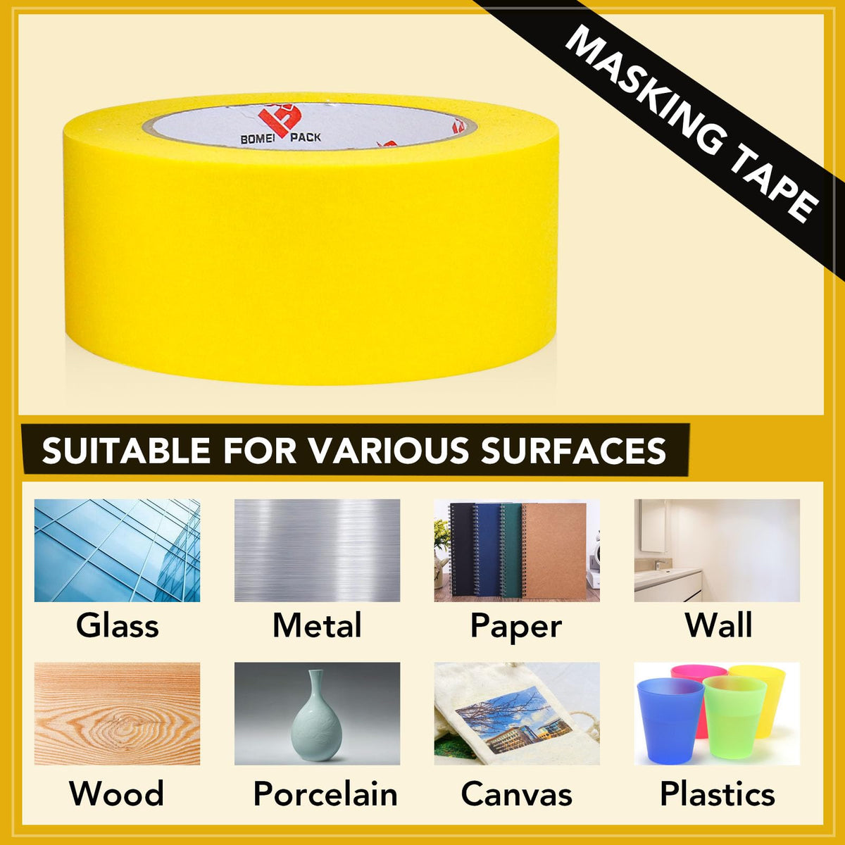 UV-resistant masking tape from BOMEI PACK withstands sunlight during outdoor projects.