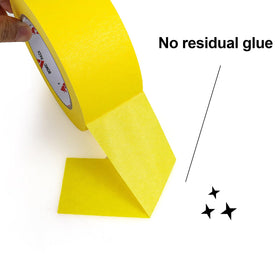 BOMEI PACK yellow tape sticks firmly yet removes cleanly from painted walls.