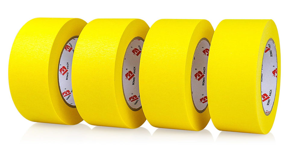 BOMEI PACK yellow painter's tape creates a sharp edge for clean lines.