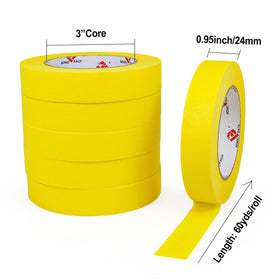 BOMEI PACK yellow tape demonstrates easy removal with no residue on walls.