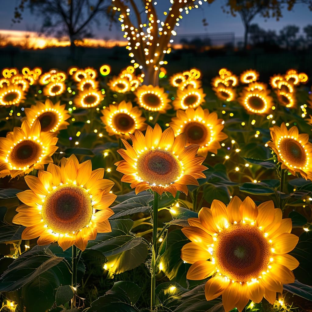 BOMIER solar flowers illuminate outdoor spaces with a durable six-pack for year-round ambiance.