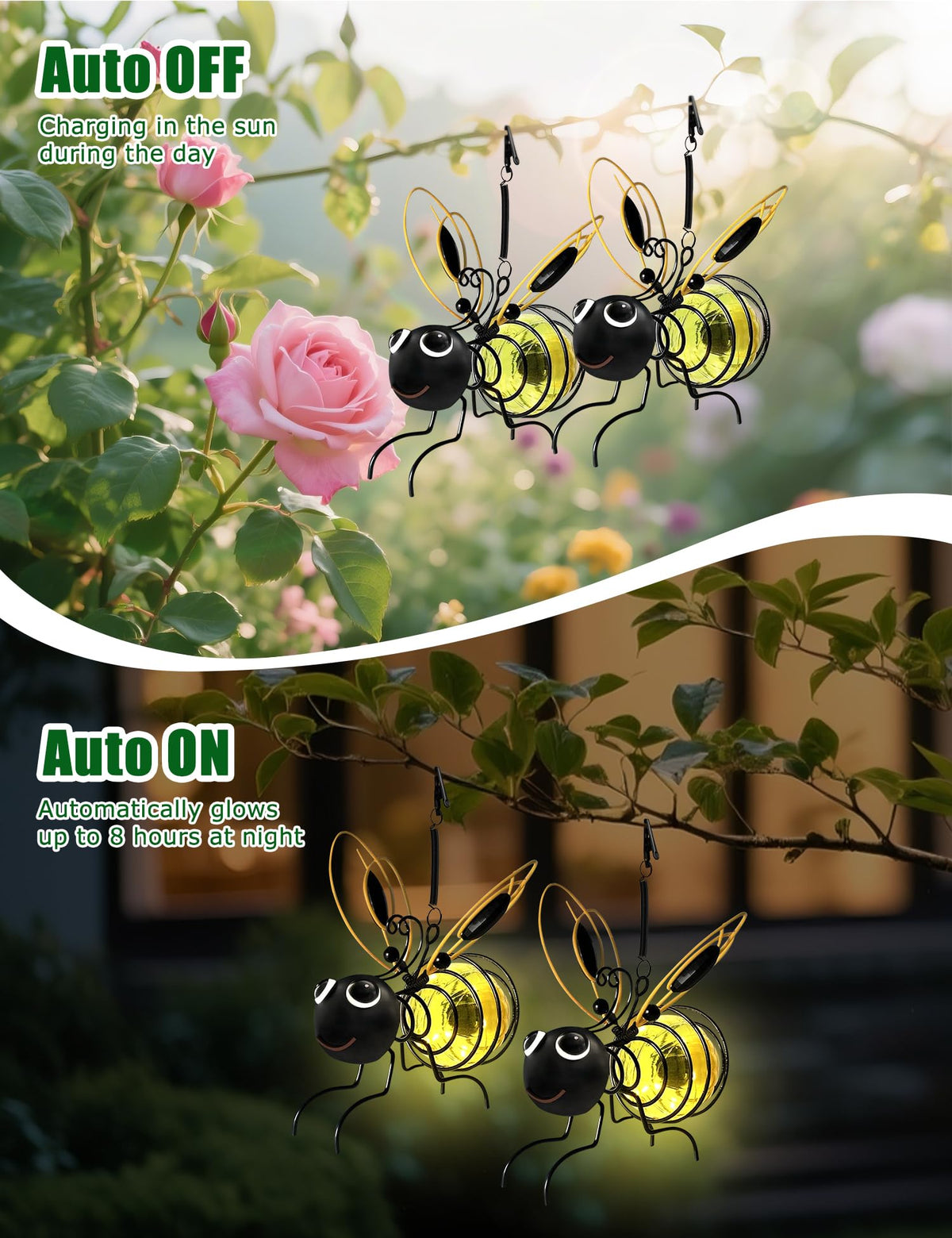 BomKra Bee Light Garden Decor adds whimsical charm to outdoor evenings