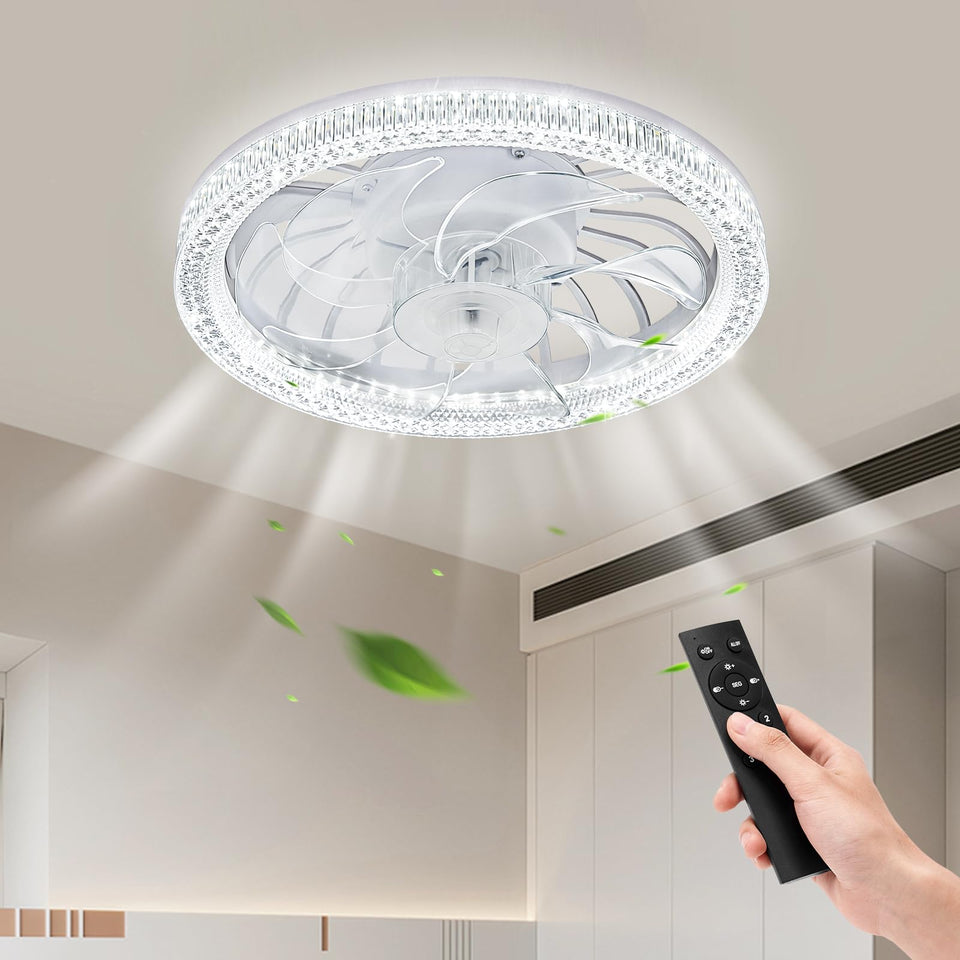 BomKra remote-control ceiling fan light for easy cooling in living spaces.