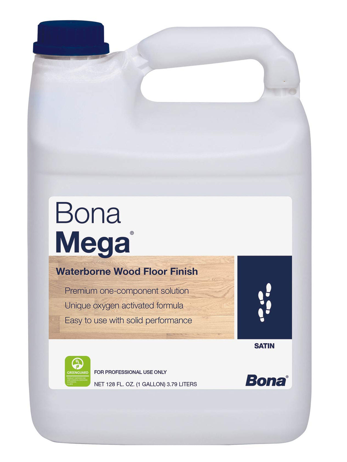 Bona Mega Satin wood floor finish for interior floors with durable, elegant satin sheen.