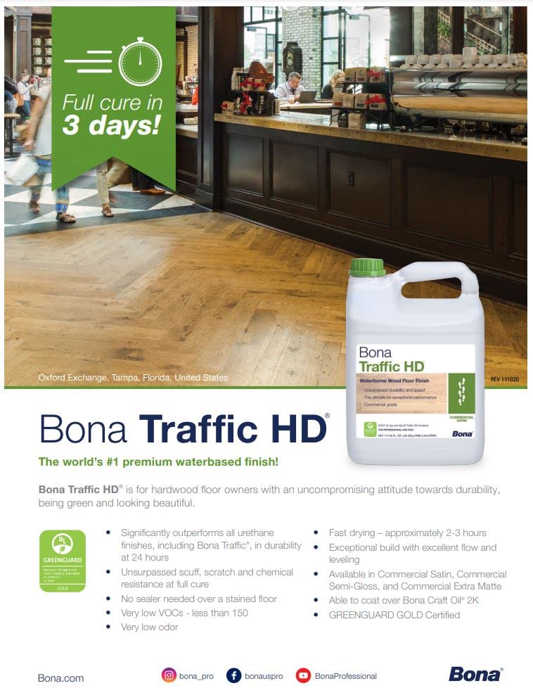 Bona Traffic HD Satin swatch display highlighting durable satin options