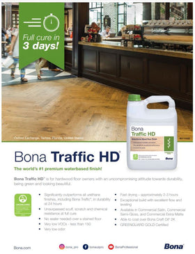 Bona Traffic HD Satin swatch display highlighting durable satin options