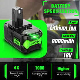 Bonacell 18V 2-pack close-up with LED indicators for easy charge status.