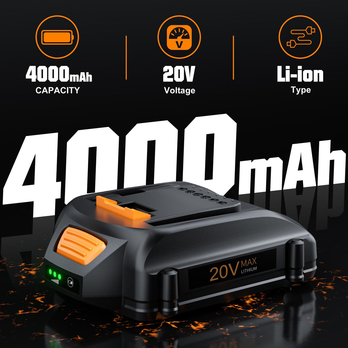 Bonacell two-pack 4000mAh batteries for extended outdoor runtime.