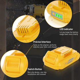Bonacell 3.5Ah DeWalt 20V battery compact design for balanced weight