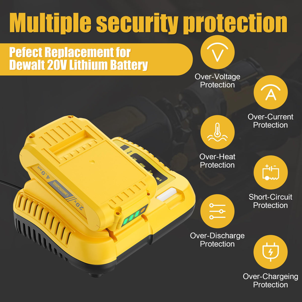 Bonacell battery in use with Dewalt tools for seamless performance.