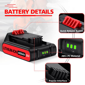 Bonacell LBX20-compatible battery ensures seamless compatibility with Black & Decker tools.