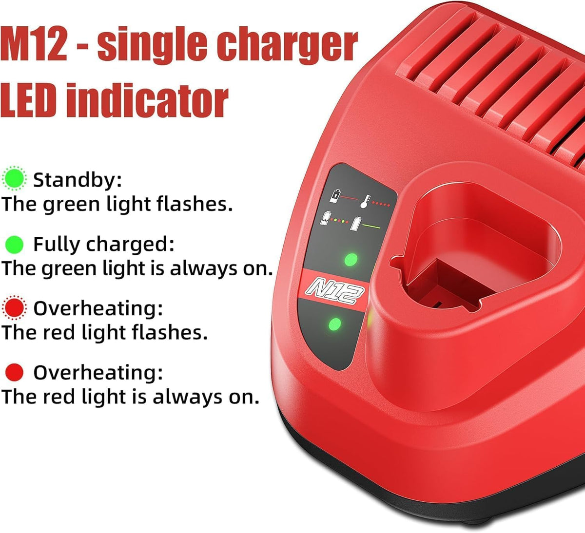 Bonacell M12 charger compact design for fast top-ups