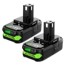 Bonacell Ryobi 18V battery PBP005 front view powering tools