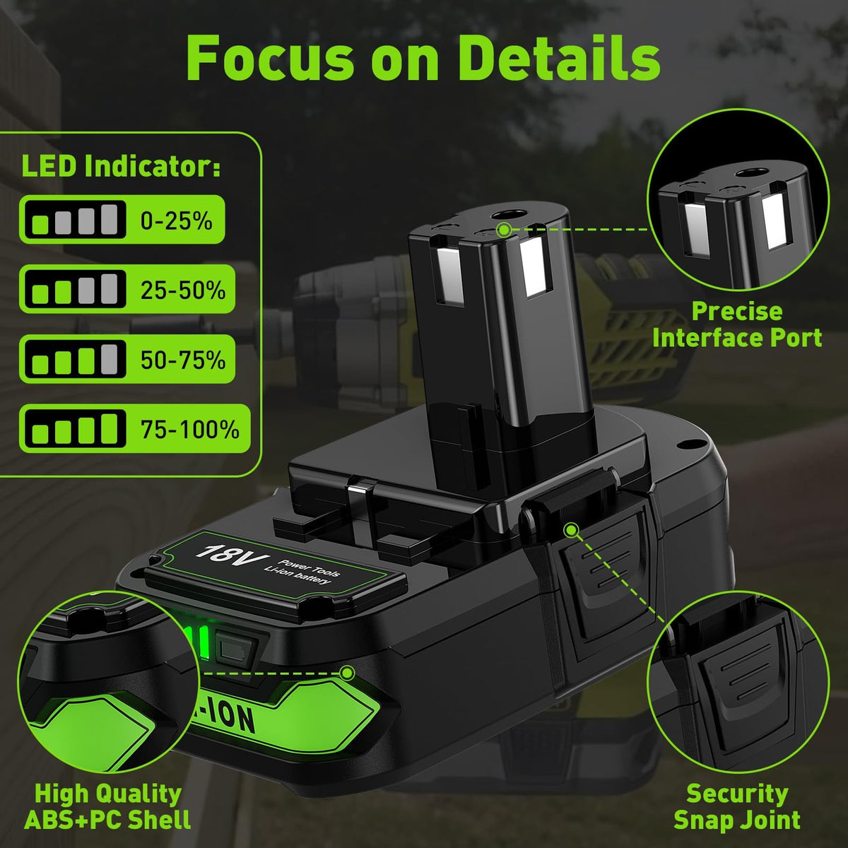 Bonacell Ryobi-compatible battery as a reliable replacement for ONE+ models.