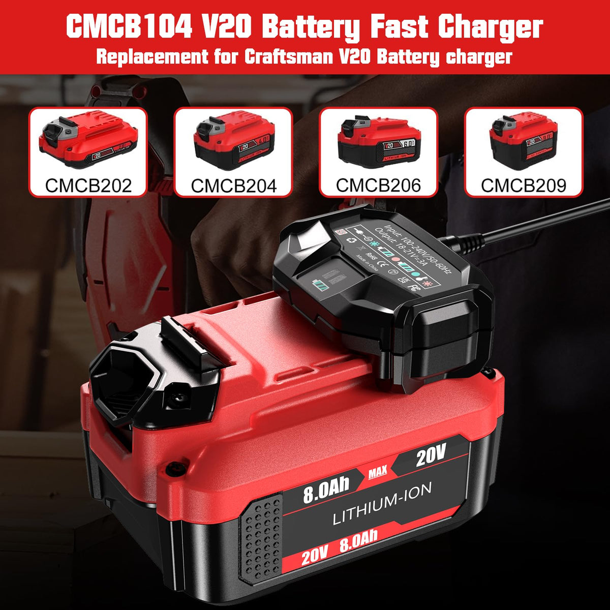 Bonacell battery with LED indicator shows charging status for quick checks.