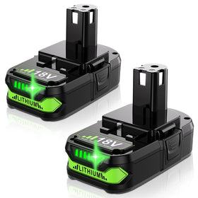 Bonadget 4Ah Ryobi battery front view showing extended runtime.