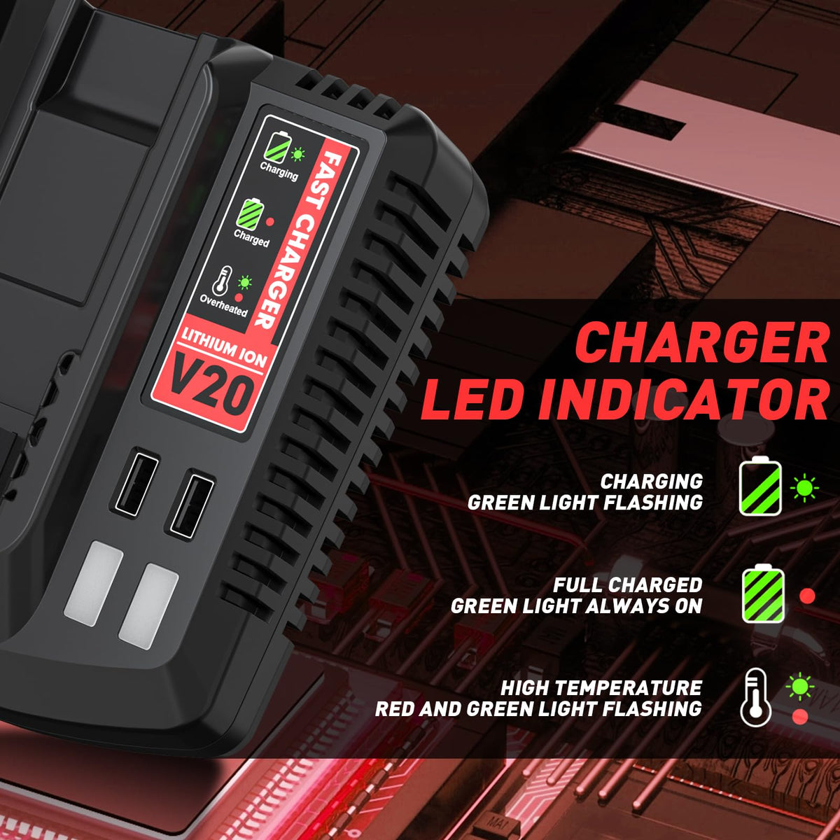 Bonadget battery fits Craftsman 20V tools like CMCB2011 and CMCB202 for easy swap