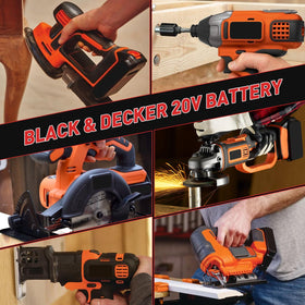 Bonadget battery in use during yard work like trimming and edging.
