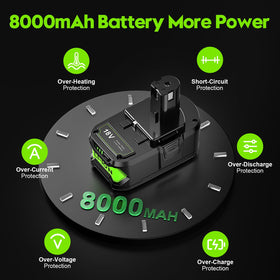 Bonadget 18V battery with four LED indicators for charge status.