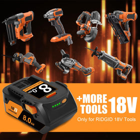 Bonadget four LED indicators for Ridgid 18V battery show status