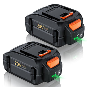 Bonadget Worx 20V battery 6500mAh front view for extended tool runtime.