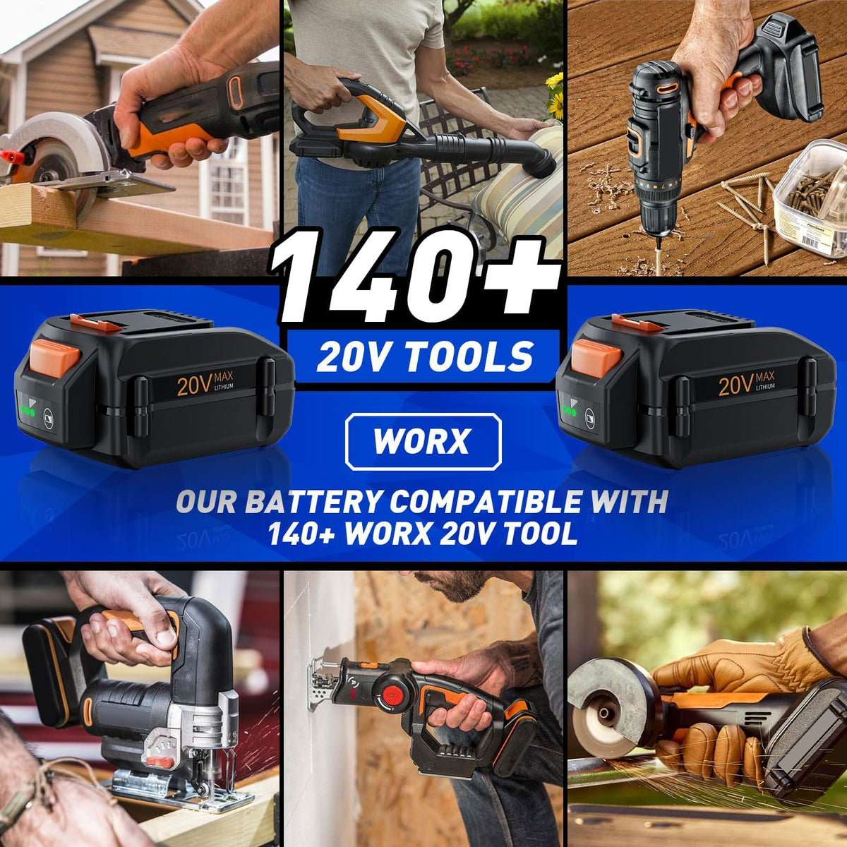 Bonadget Worx 20V battery installation ease and snug fit.
