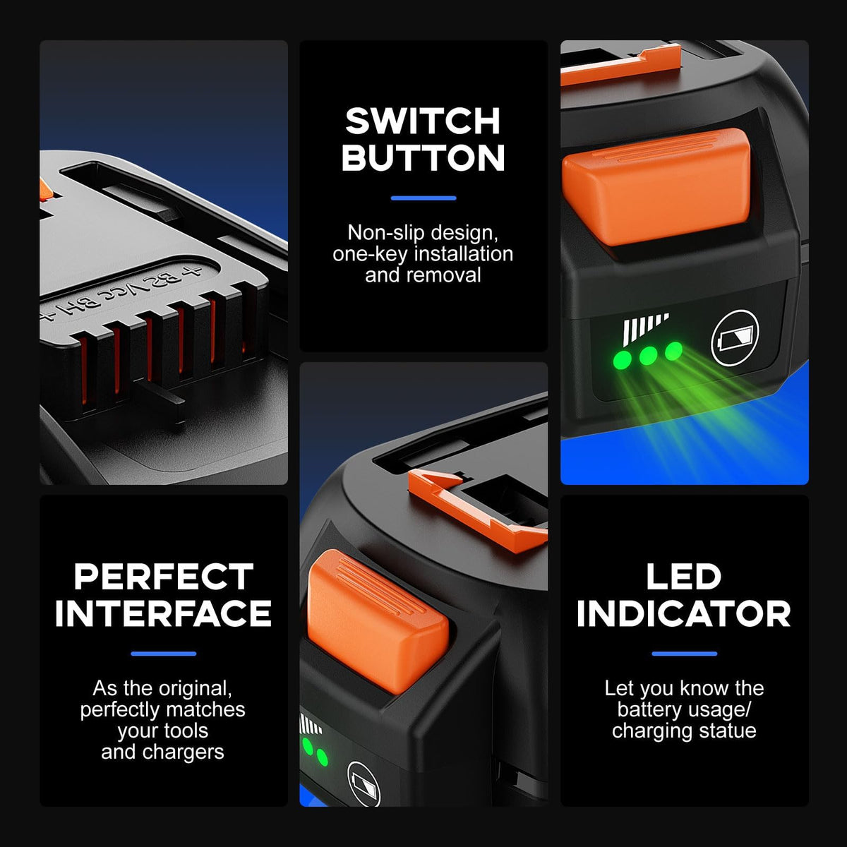 Bonadget Worx 20V battery two-pack ready for uninterrupted work sessions.