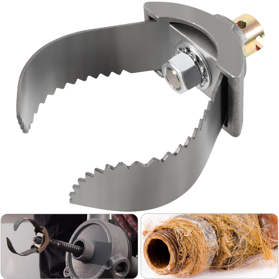 Bonbo 52822 T-232 3in C Cutter head on drum attachment for efficient pipe clearance.