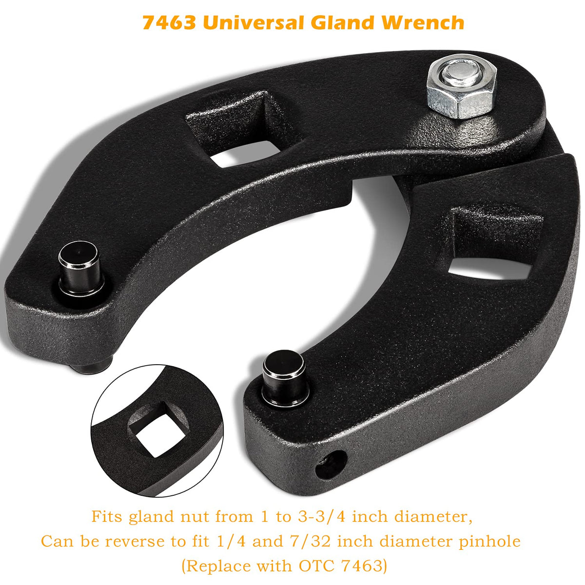 Bonbo gland nut wrench with reverse pinhole compatibility for precision