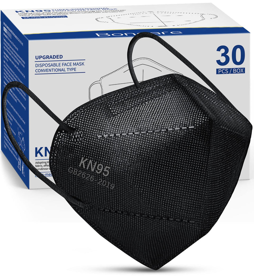 Boncare KN95 mask with 5-layer black design for daily wear
