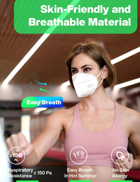 Boncare KN95 mask folded flat for easy packing and travel