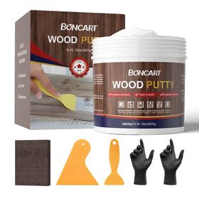 Boncart 32oz white wood putty jar for quick furniture repairs