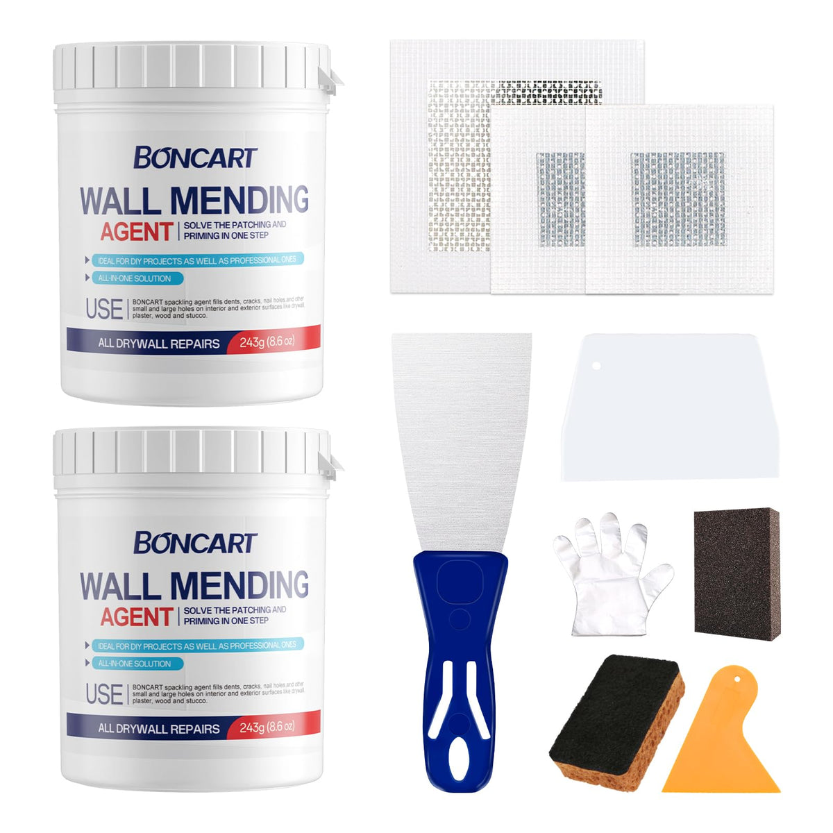 Boncart drywall patch kit package view for quick wall repairs