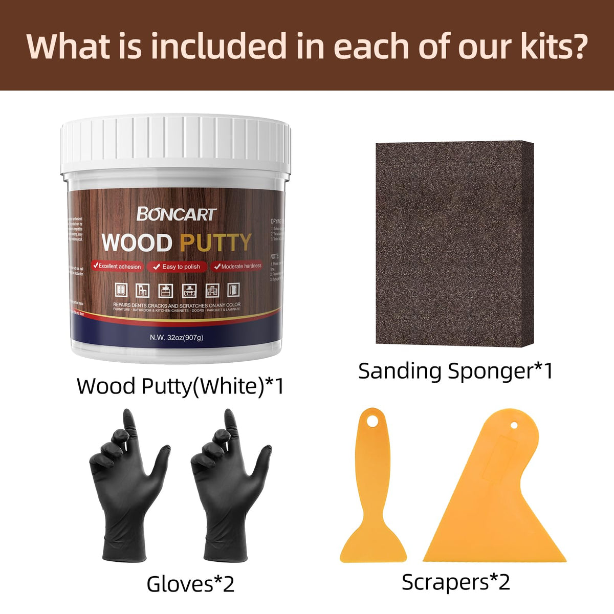 Easy sanding and smooth finish after applying Boncart white wood filler
