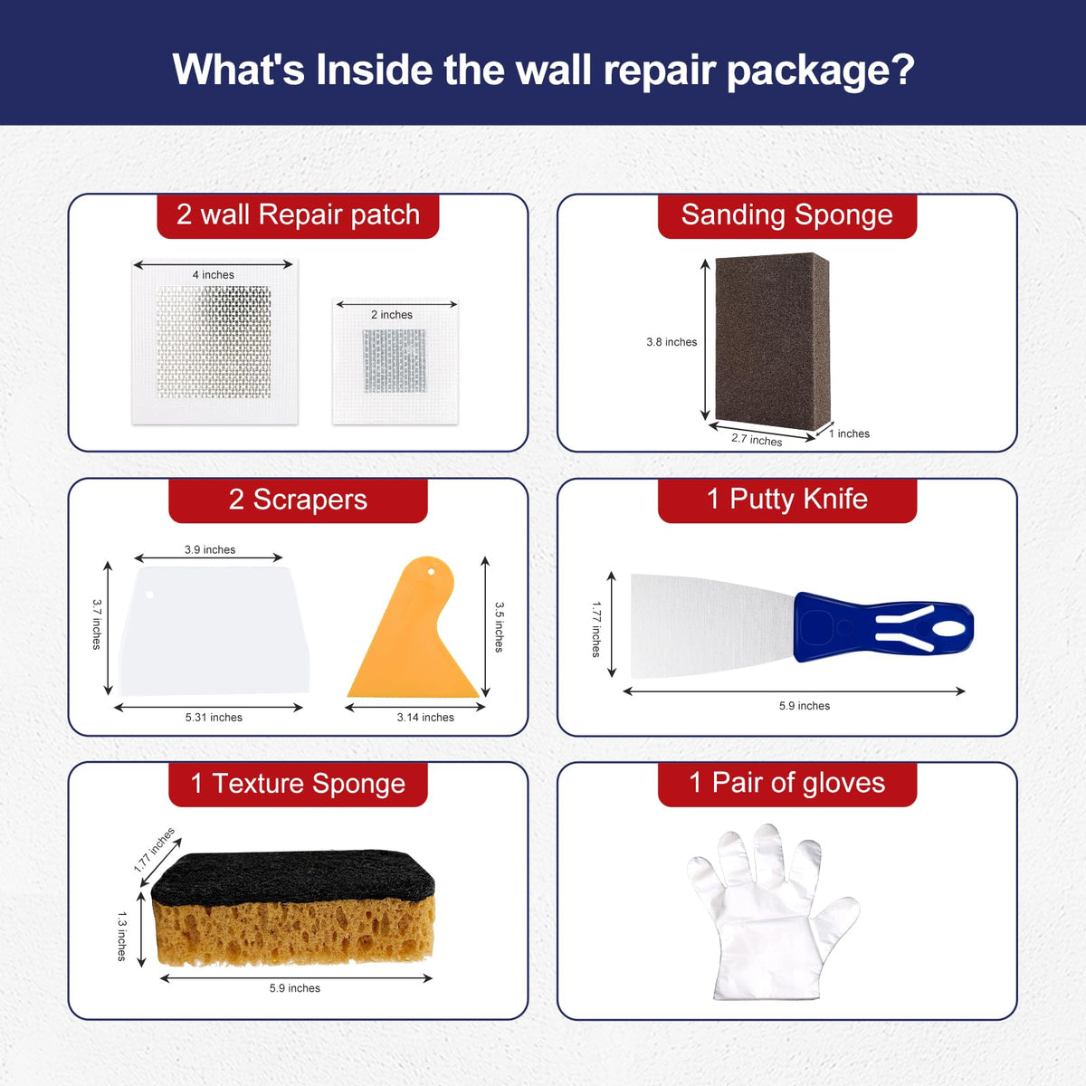Boncart scrapers 3-pack sturdy blades for precise patching
